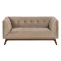 Sofa 156 x 81 x 72 cm Szampan Tkanina syntetyczna Drewno Aksamit