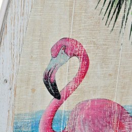 Dekoracja ścienna DKD Home Decor Drewno Różowy Flaming Tropikalny