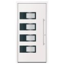 Drzwi wejściowe, białe, 100x200 cm, aluminium i PVC