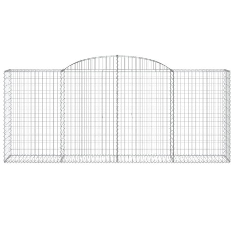 Kosze gabionowe, 8 szt, 300x50x120/140 cm, galwanizowane żelazo