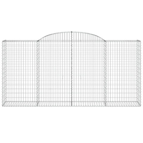 Kosze gabionowe, 8 szt, 300x50x140/160 cm, galwanizowane żelazo