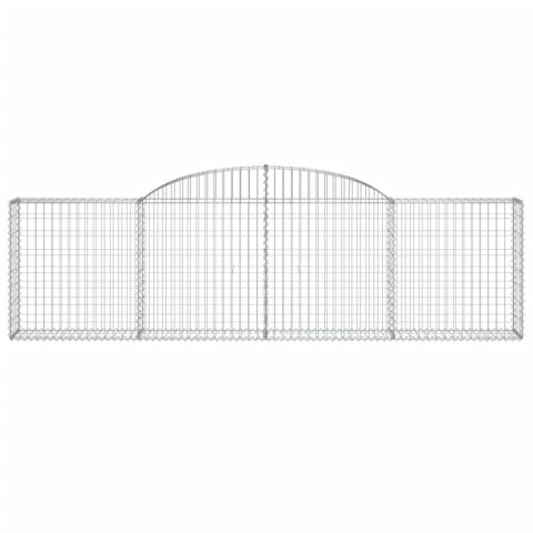 Kosze gabionowe, 12 szt, 300x30x80/100 cm, galwanizowane żelazo