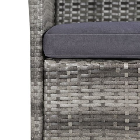 11-cz. zestaw mebli ogrodowych z poduszkami, rattan PE, szary 11-cz. zestaw mebli ogrodowych z poduszkami, rattan PE, szary