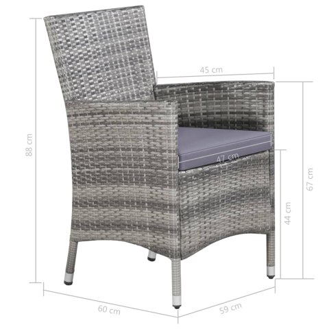 11-cz. zestaw mebli ogrodowych z poduszkami, rattan PE, szary 11-cz. zestaw mebli ogrodowych z poduszkami, rattan PE, szary
