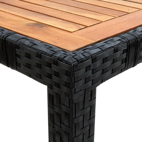 9-cz. zestaw mebli ogrodowych z poduszkami, rattan PE, czarny 9-cz. zestaw mebli ogrodowych z poduszkami, rattan PE, czarny