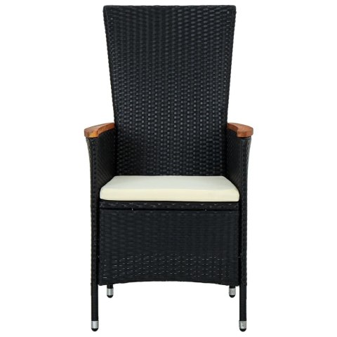 9-cz. zestaw mebli ogrodowych z poduszkami, rattan PE, czarny 9-cz. zestaw mebli ogrodowych z poduszkami, rattan PE, czarny