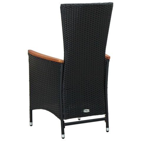 9-cz. zestaw mebli ogrodowych z poduszkami, rattan PE, czarny 9-cz. zestaw mebli ogrodowych z poduszkami, rattan PE, czarny