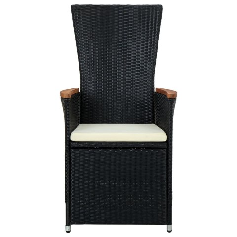9-cz. zestaw mebli ogrodowych z poduszkami, rattan PE, czarny 9-cz. zestaw mebli ogrodowych z poduszkami, rattan PE, czarny