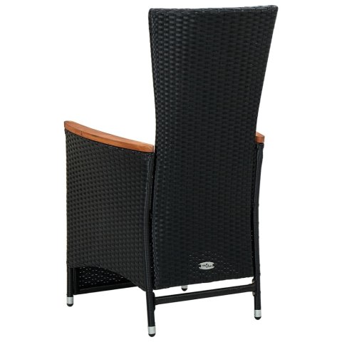 9-cz. zestaw mebli ogrodowych z poduszkami, rattan PE, czarny 9-cz. zestaw mebli ogrodowych z poduszkami, rattan PE, czarny