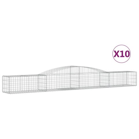 Kosze gabionowe, 10 szt, 400x50x40/60 cm, galwanizowane żelazo Kosze gabionowe, 10 szt, 400x50x40/60 cm, galwanizowane żelazo