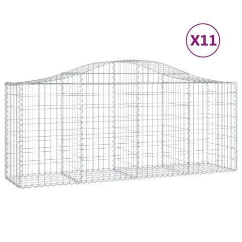 Kosze gabionowe, 11 szt, 200x50x80/100 cm, galwanizowane żelazo Kosze gabionowe, 11 szt, 200x50x80/100 cm, galwanizowane żelazo