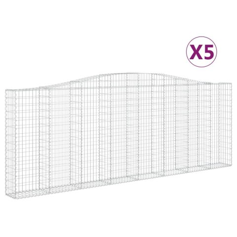 Kosze gabionowe, 5 szt, 400x30x140/160 cm, galwanizowane żelazo Kosze gabionowe, 5 szt, 400x30x140/160 cm, galwanizowane żelazo