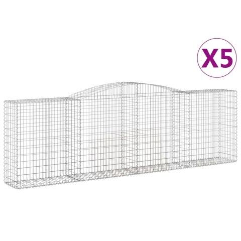 Kosze gabionowe, 5 szt, 400x50x120/140 cm, galwanizowane żelazo Kosze gabionowe, 5 szt, 400x50x120/140 cm, galwanizowane żelazo