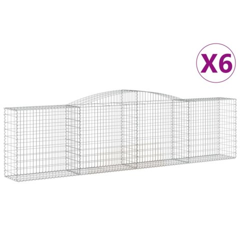 Kosze gabionowe, 6 szt, 400x50x100/120 cm, galwanizowane żelazo Kosze gabionowe, 6 szt, 400x50x100/120 cm, galwanizowane żelazo