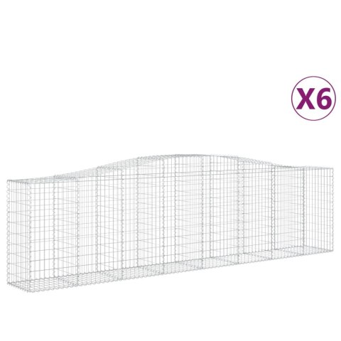 Kosze gabionowe, 6 szt, 400x50x100/120 cm, galwanizowane żelazo Kosze gabionowe, 6 szt, 400x50x100/120 cm, galwanizowane żelazo