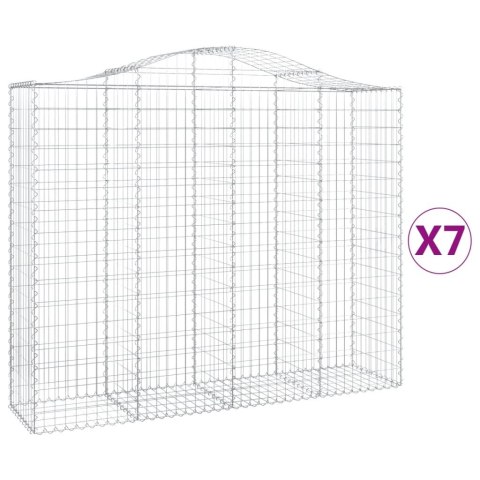 Kosze gabionowe, 7 szt, 200x50x160/180 cm, galwanizowane żelazo Kosze gabionowe, 7 szt, 200x50x160/180 cm, galwanizowane żelazo