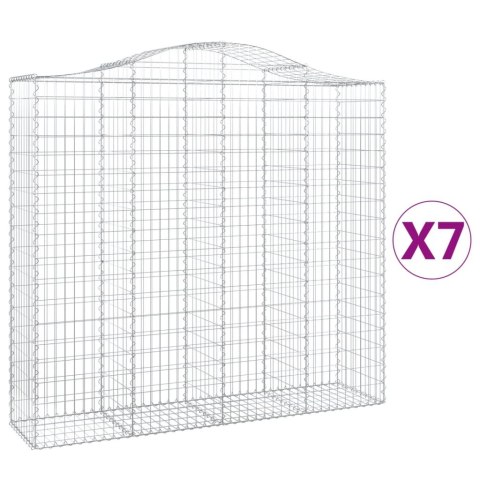 Kosze gabionowe, 7 szt, 200x50x180/200 cm, galwanizowane żelazo Kosze gabionowe, 7 szt, 200x50x180/200 cm, galwanizowane żelazo