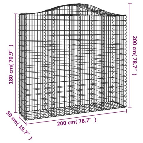 Kosze gabionowe, 7 szt, 200x50x180/200 cm, galwanizowane żelazo Kosze gabionowe, 7 szt, 200x50x180/200 cm, galwanizowane żelazo