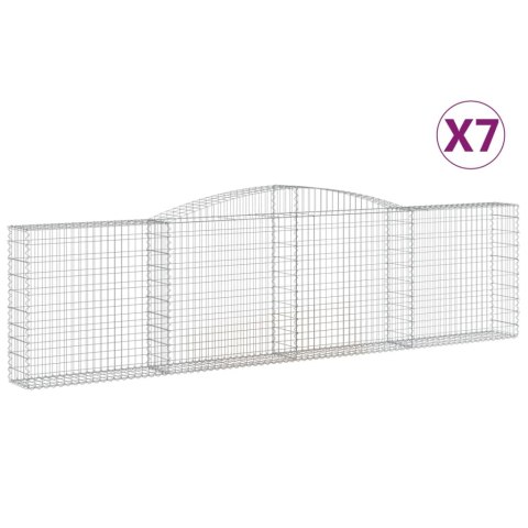 Kosze gabionowe, 7 szt, 400x30x100/120 cm, galwanizowane żelazo Kosze gabionowe, 7 szt, 400x30x100/120 cm, galwanizowane żelazo