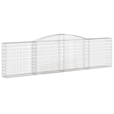 Kosze gabionowe, 7 szt, 400x30x100/120 cm, galwanizowane żelazo Kosze gabionowe, 7 szt, 400x30x100/120 cm, galwanizowane żelazo