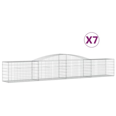 Kosze gabionowe, 7 szt, 400x50x60/80 cm, galwanizowane żelazo Kosze gabionowe, 7 szt, 400x50x60/80 cm, galwanizowane żelazo