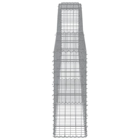 Kosze gabionowe, 8 szt, 400x30x80/100 cm, galwanizowane żelazo Kosze gabionowe, 8 szt, 400x30x80/100 cm, galwanizowane żelazo