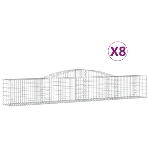 Kosze gabionowe, 8 szt, 400x50x60/80 cm, galwanizowane żelazo Kosze gabionowe, 8 szt, 400x50x60/80 cm, galwanizowane żelazo