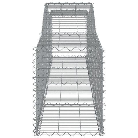 Kosze gabionowe, 8 szt, 400x50x60/80 cm, galwanizowane żelazo Kosze gabionowe, 8 szt, 400x50x60/80 cm, galwanizowane żelazo