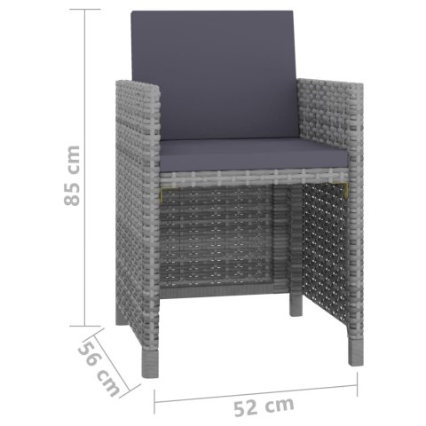 11-cz. zestaw mebli ogrodowych z poduszkami, rattan PE, szary 11-cz. zestaw mebli ogrodowych z poduszkami, rattan PE, szary