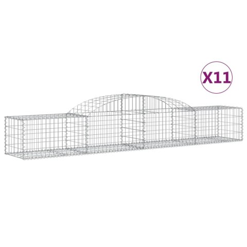 Kosze gabionowe, 11 szt, 300x50x40/60 cm, galwanizowane żelazo Kosze gabionowe, 11 szt, 300x50x40/60 cm, galwanizowane żelazo