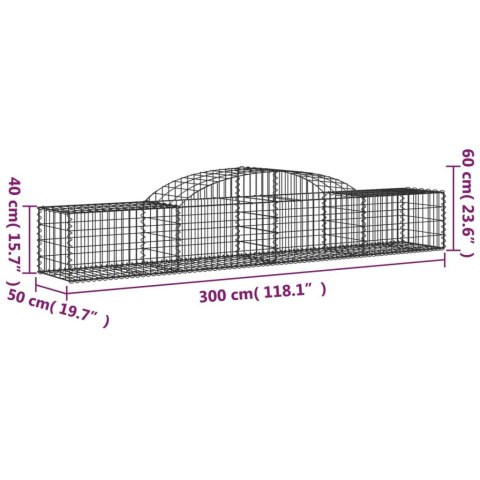 Kosze gabionowe, 11 szt, 300x50x40/60 cm, galwanizowane żelazo Kosze gabionowe, 11 szt, 300x50x40/60 cm, galwanizowane żelazo