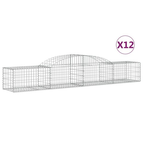 Kosze gabionowe, 12 szt, 300x50x40/60 cm, galwanizowane żelazo Kosze gabionowe, 12 szt, 300x50x40/60 cm, galwanizowane żelazo