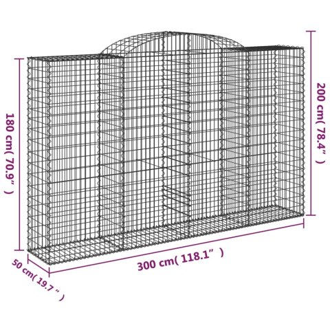 Kosze gabionowe, 5 szt, 300x50x180/200 cm, galwanizowane żelazo Kosze gabionowe, 5 szt, 300x50x180/200 cm, galwanizowane żelazo