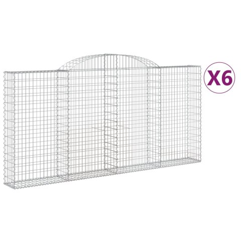 Kosze gabionowe, 6 szt, 300x30x140/160 cm, galwanizowane żelazo Kosze gabionowe, 6 szt, 300x30x140/160 cm, galwanizowane żelazo
