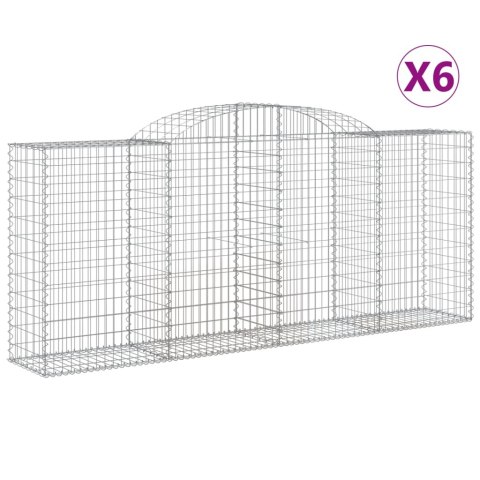 Kosze gabionowe, 6 szt, 300x50x120/140 cm, galwanizowane żelazo Kosze gabionowe, 6 szt, 300x50x120/140 cm, galwanizowane żelazo