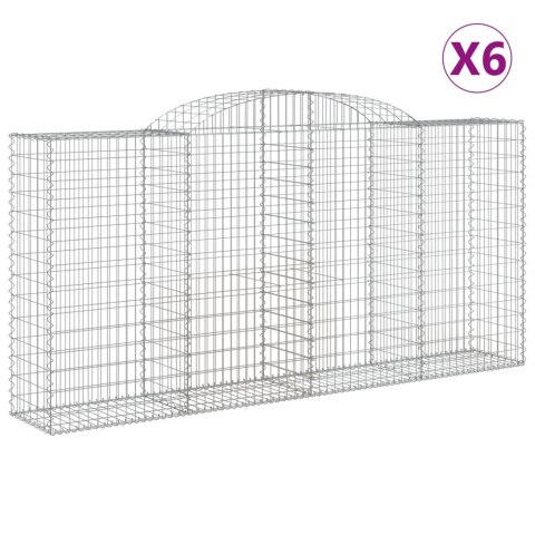 Kosze gabionowe, 6 szt, 300x50x140/160 cm, galwanizowane żelazo Kosze gabionowe, 6 szt, 300x50x140/160 cm, galwanizowane żelazo