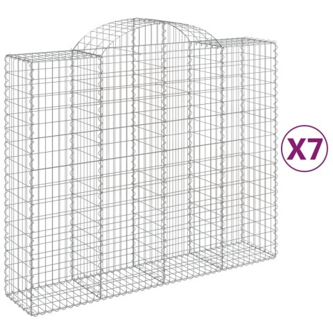 Kosze gabionowe, 7 szt, 200x50x160/180 cm, galwanizowane żelazo Kosze gabionowe, 7 szt, 200x50x160/180 cm, galwanizowane żelazo