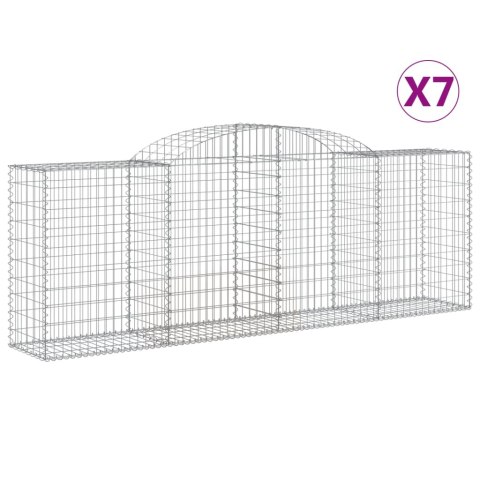 Kosze gabionowe, 7 szt, 300x50x100/120 cm, galwanizowane żelazo Kosze gabionowe, 7 szt, 300x50x100/120 cm, galwanizowane żelazo