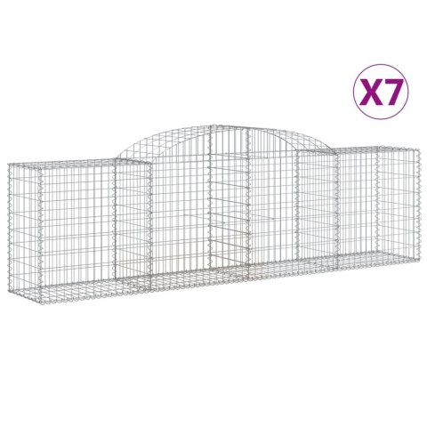 Kosze gabionowe, 7 szt., 300x50x80/100 cm, galwanizowane żelazo Kosze gabionowe, 7 szt., 300x50x80/100 cm, galwanizowane żelazo