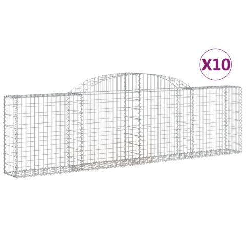 Kosze gabionowe, 10 szt, 300x30x80/100 cm, galwanizowane żelazo Kosze gabionowe, 10 szt, 300x30x80/100 cm, galwanizowane żelazo