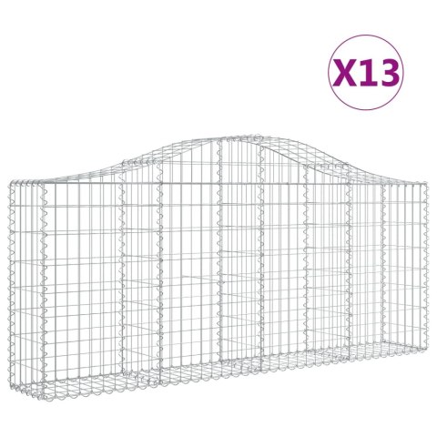 Kosze gabionowe, 13 szt, 200x30x80/100 cm, galwanizowane żelazo Kosze gabionowe, 13 szt, 200x30x80/100 cm, galwanizowane żelazo
