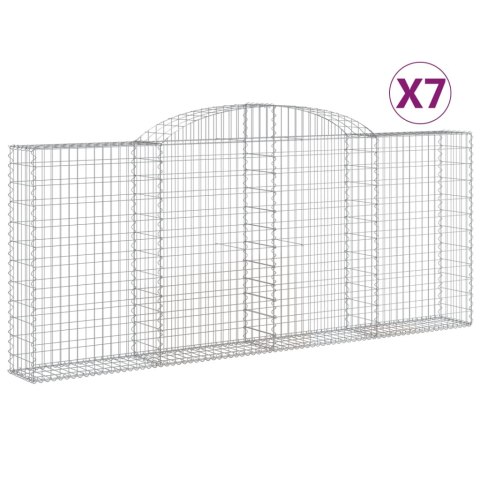 Kosze gabionowe, 7 szt, 300x30x120/140 cm, galwanizowane żelazo Kosze gabionowe, 7 szt, 300x30x120/140 cm, galwanizowane żelazo