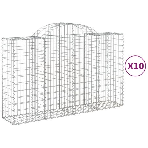 Kosze gabionowe, 10 szt, 200x50x120/140cm, galwanizowane żelazo Kosze gabionowe, 10 szt, 200x50x120/140cm, galwanizowane żelazo