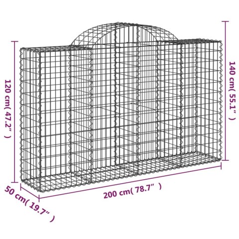 Kosze gabionowe, 10 szt, 200x50x120/140cm, galwanizowane żelazo Kosze gabionowe, 10 szt, 200x50x120/140cm, galwanizowane żelazo
