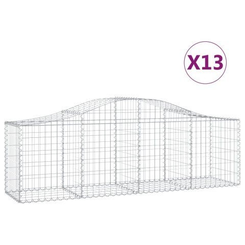 Kosze gabionowe, 13 szt, 200x50x60/80 cm, galwanizowane żelazo Kosze gabionowe, 13 szt, 200x50x60/80 cm, galwanizowane żelazo