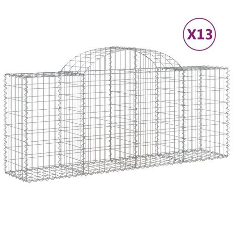 Kosze gabionowe, 13 szt, 200x50x80/100 cm, galwanizowane żelazo Kosze gabionowe, 13 szt, 200x50x80/100 cm, galwanizowane żelazo