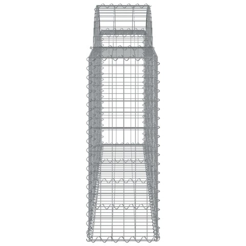 Kosze gabionowe, 14 szt, 200x30x80/100 cm, galwanizowane żelazo Kosze gabionowe, 14 szt, 200x30x80/100 cm, galwanizowane żelazo