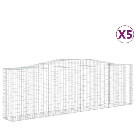 Kosze gabionowe, 5 szt, 400x50x120/140 cm, galwanizowane żelazo Kosze gabionowe, 5 szt, 400x50x120/140 cm, galwanizowane żelazo