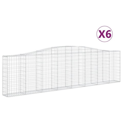 Kosze gabionowe, 6 szt, 400x30x100/120 cm, galwanizowane żelazo Kosze gabionowe, 6 szt, 400x30x100/120 cm, galwanizowane żelazo