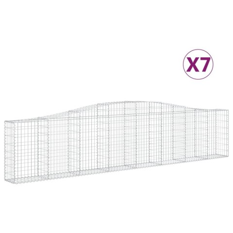 Kosze gabionowe, 7 szt, 400x30x80/100 cm, galwanizowane żelazo Kosze gabionowe, 7 szt, 400x30x80/100 cm, galwanizowane żelazo